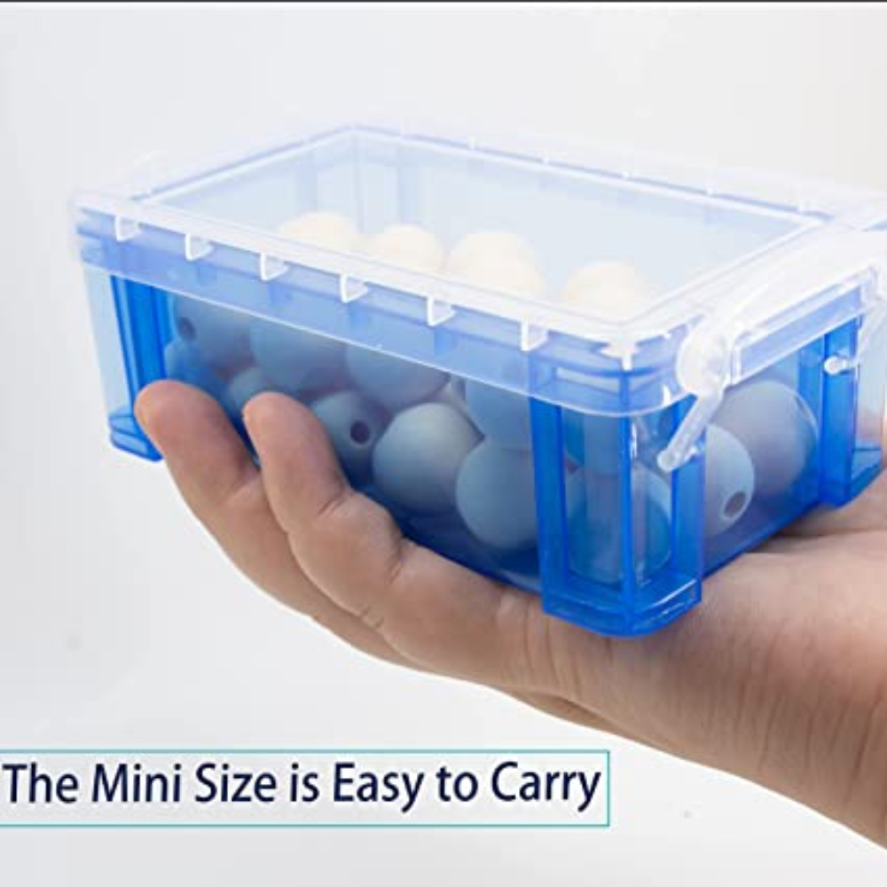 Small Plastic Box, Stackable Mini Plastic Storage Box with Lid, Clear  Plastic Organizer Container for Small Crafts Items - 6 Pack